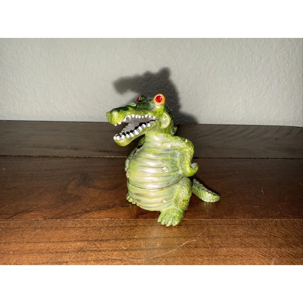 Alligator Gator Trinket Box~Crystals~Metal~Adorable~Collectible~GO GATORS!